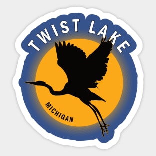 Twist Lake in Michigan Heron Sunrise Sticker